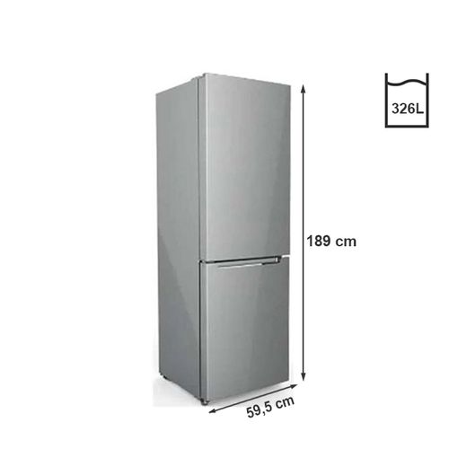 Réfrigérateur Combiné - 326 L- 3Tiroirs-R600A-220-240V – Silver