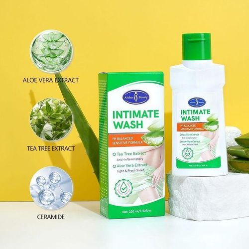 Gel Nettoyant Intime 220ml à l'Aloe Vera et à l'Arbre à Thé Hydratant Lubrifiant Produits de Soin Intime Fraîcheur Déodorant Intime