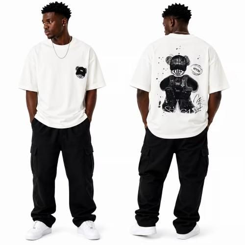 T-shirt Homme Tendance à Design Moderne - Blanc