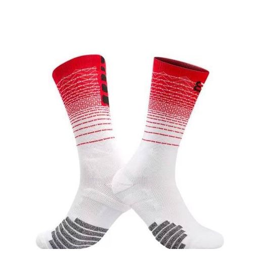Chaussettes de sport avec compression-Rouge et blanc