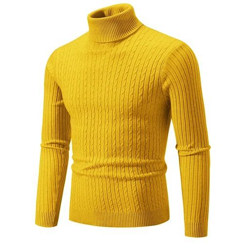 PULL-OVER Parisien Col Enroulé Jaune
