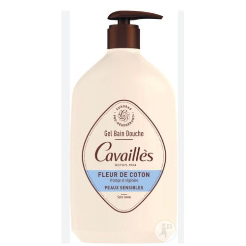 Gel douche corps ROGE CAVAILLES fleur de coton 1L peaux sensibles
