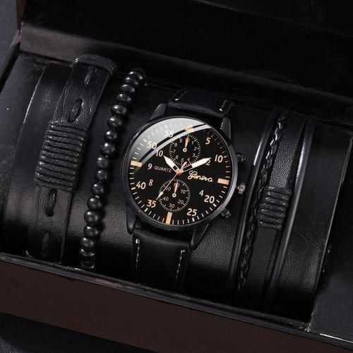 Montre homme multifonctionelle pour business, ceinture et montre à quartz avec ensemble de bracelets