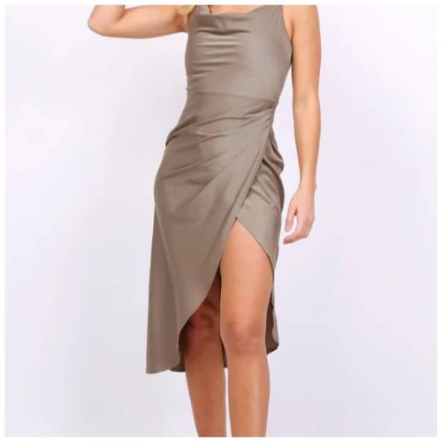 Robe Class Assymétrique Sans Manche - Taupe