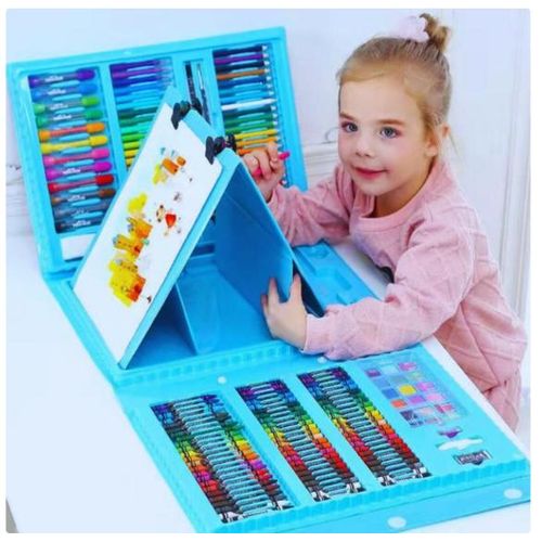 Kit de coloriage, Super Mega Art Set 208 Pièces - Ensemble Dessin & Peinture pour Enfant - Cadeau Éducatif Unisexe