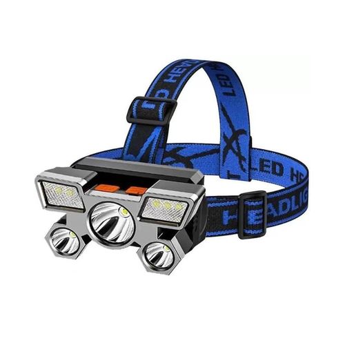 Lampe frontale LED ultra-brillante avec 5 modes d'éclairage Torche frontale rechargeable et étanche pour le camping, la course, la pêche, les réparations et la randonnée Sangle réglable et faisceau longue portée