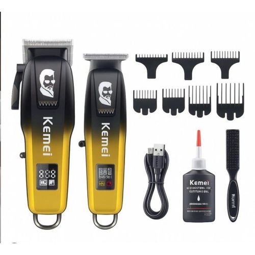 Kit professionnel de tondeuse à cheveux rechargeable Kemei.