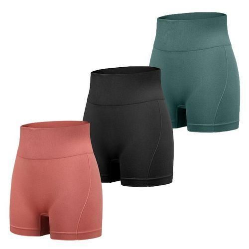 Sous-vêtements Femme Confort Polyester Taille Haute Sans Couture Culotte Lot 3 Rouge Noir Vert