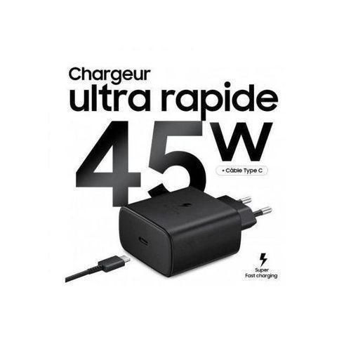 Chargeur original compatible a Samsung USB-C (charge rapide 45W)-Noir