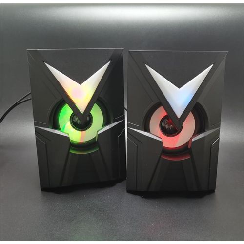 Mini haut-parleurs de jeu multimédia éclairés RVB USB filaire 2.0 pour ordinateurs
