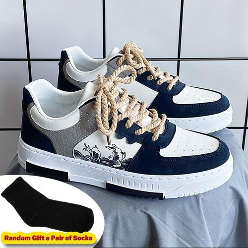 Chaussures De Skate Homme Patchwork Respirantes À Lacets Style Tendance