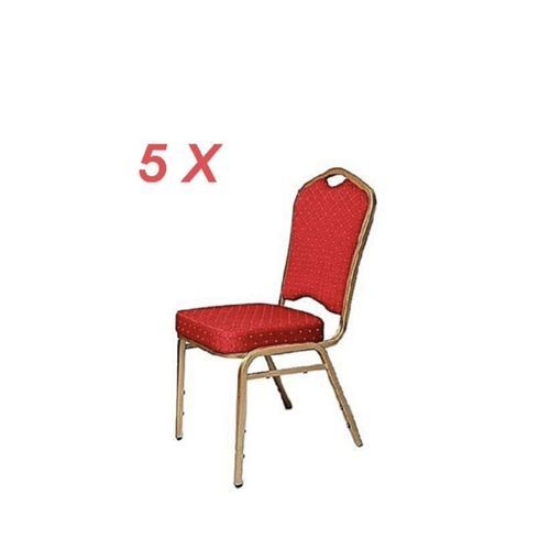 Lot De 5 Chaises Royale De Cérémonie VIP Rembourrée - Rouge