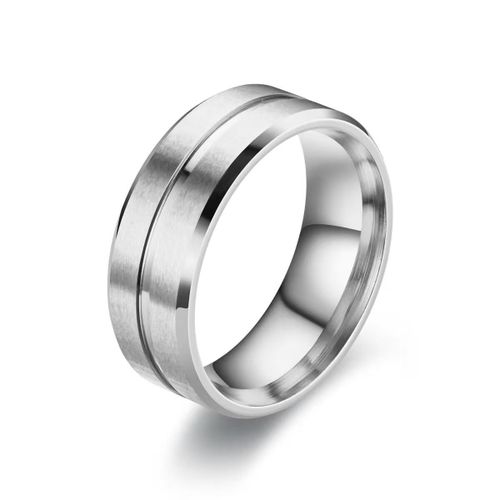 Bague pour homme minimaliste en acier titane mat, Taille9 Bague pour homme minimaliste en acier titane, taille 9, finition givrée, design niche, bague de mariage et de fiançailles pour couple, couleur argent