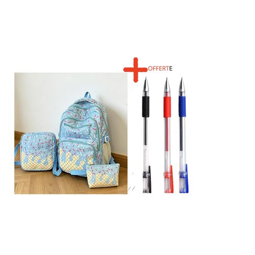 3En 1 Sac à Dos Sac D'école Cartable Sac à Bandoulière Messager