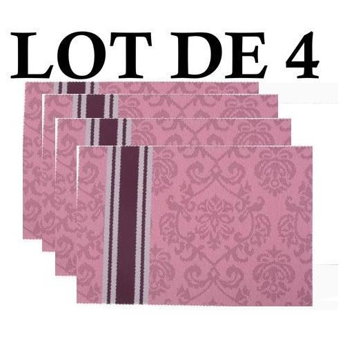 Lot de 4 sets de table en vinyle tissé pour intérieur - Lavables et faciles à nettoyer