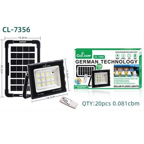 Lumière solaire LED haute puissance – Éclairage extérieur super lumineux avec télécommande 100w