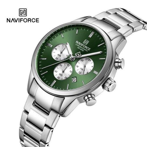 Naviforce Montre Homme De Luxe à Quartz Avec DATE , En Acier Inoxydable, Très Tendance, Idéal Pour Le Business Nouvelle Collection NF8076 BN