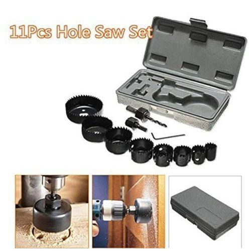Coffret de 11 Scies Cloches pour Bois, Placo et PVC - Kit Trépan Universel pour Perceuse avec Boîte de Rangement