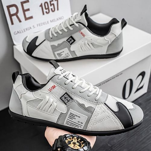 Chaussures basses décontractées pour homme - Sneakers rétro tendance, chaussures de sport respirantes - Blanc