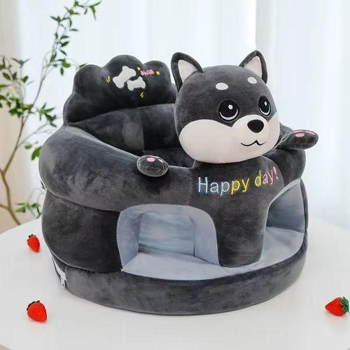 Pouf d'apprentissage assis bébé rembourrée bleu noir