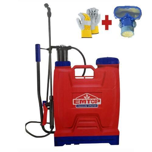 Pulvérisateur à Dos 16L - Haute Pression + Paire De Gant + Lunette Et Masque De Protection