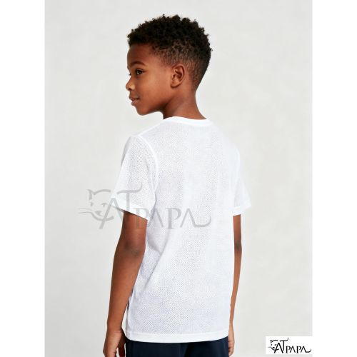 T-shirt en mesh d'été pour garçons et filles couleur unie 1-15 confortable et décontracté - blanc