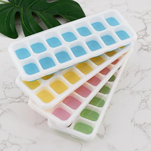 2 14 cavités silicone bac à glaçons de fond - facile à libérer glace moule flexible boisson glace bac à glaçons silicone glace moule glace machine à glaçons bac à glaçons boisson glace plat congélateur vert rose bleu en option