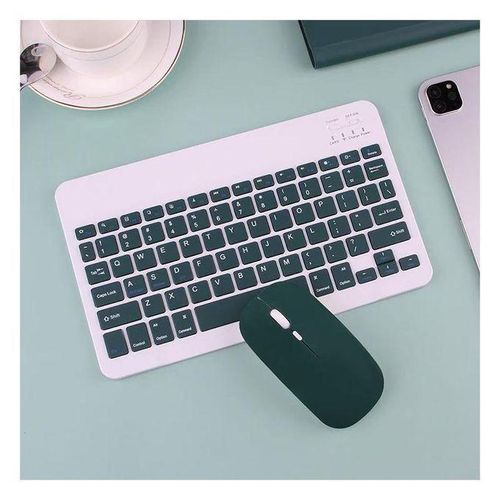 Ensemble tablette, souris et clavier sans fil vert, peut être filaire ou sans fil-dark vert