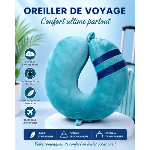 Oreiller de Voyage Ergonomique en Forme U - Confort et Soutien du Cou