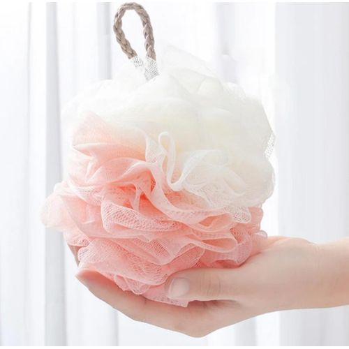 ÉPONGE EXFOLIANTE FLEUR DE DOUCHE POUR LE CORPS, ROSE BLANC