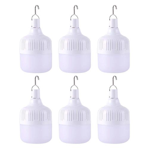 Lot 6 Ampoules 60W LED Rechargeables Étanches Camping Lampe