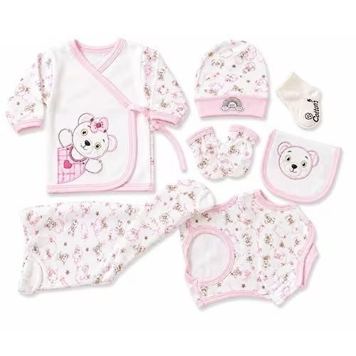Kit de naissance bébé – 7 pièces Nounours - Rose