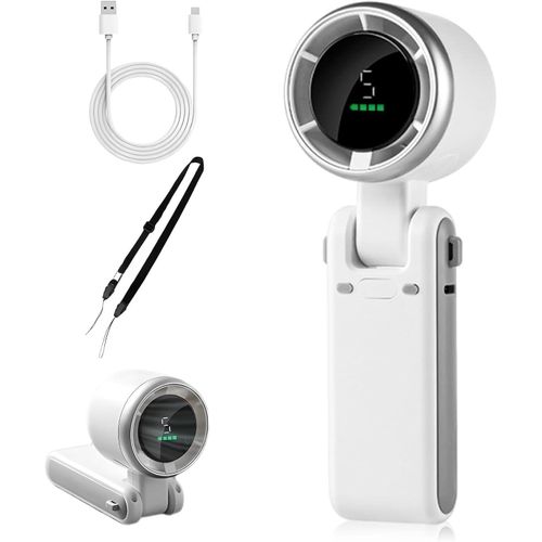 Mini Ventilateur Portable Rechargeable – Refroidissement Intelligent avec Écran LED