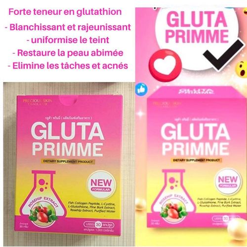 Gluta Prime Gélules Éclaircissant Gluta Prime Plus - Rose ...