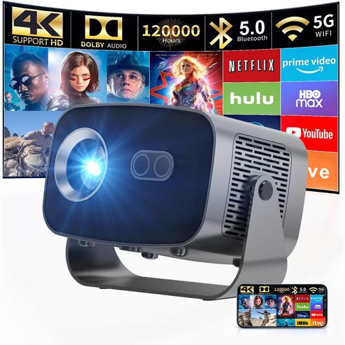 Projecteur Intelligent 4K HD Android13 1080P 300ANSI Double Wifi6 BT5.4 1280*720P Portable