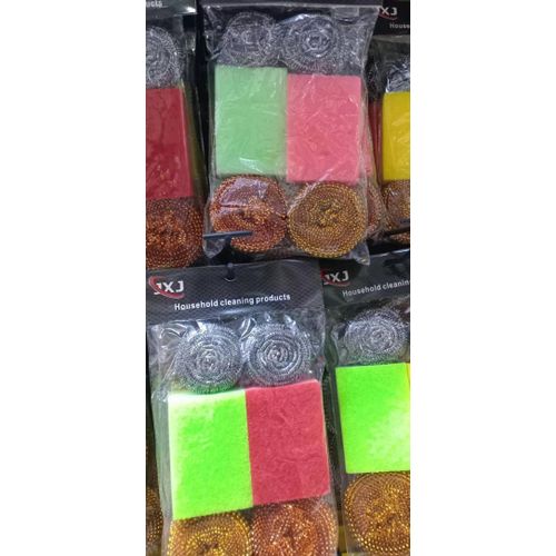 Kit de nettoyage - Éponges et grattoirs en Fibres Métalliques- Lot de ménage.