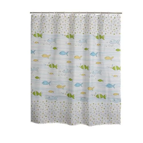 Rideau de Douche à Motif de Poissons Anti-Moisissure Imperméable Durable pour Salle de Bain.