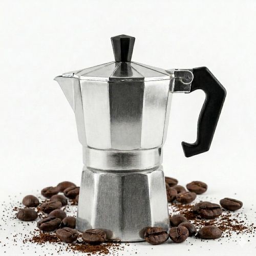 Cafetière Expresso En Aluminium Argenté - Pour Gaz Et Plaques Électriques : 6TASSES