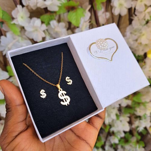 Chaîne femme lettre S doré ensemble bijoux dame pendentif inox mode luxe amour cœur love coffret bijoux cadeau mariage cadeau d'anniversaire cadeau Noël Saint Valentin fête des mères cadeau pour femme boucle d'oreille bracelet femme pierre précieuse