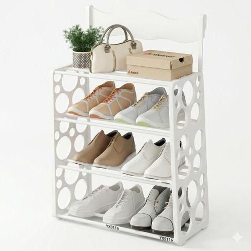 Etagère à Chaussures Design Moderne - 4 NIVEAUX (45.5x20x51.5CM) : L'Organisateur Compact et Élégant pour votre Maison