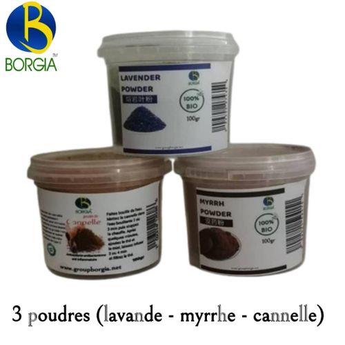 3 poudres ( myrrhe-lavande-cannelle)