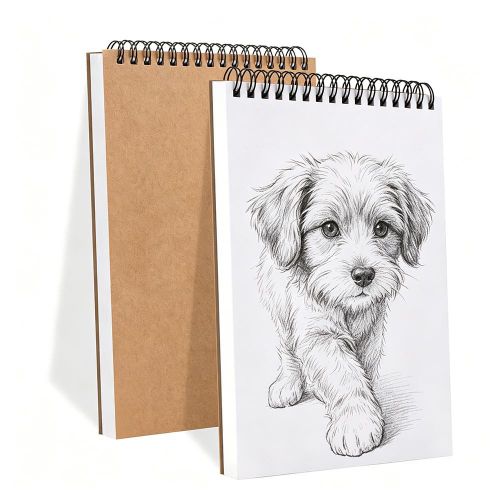 Carnet de croquis A4 de 60 pages, cahier à papier épais avec couverture rigide, bloc d'art à spirales pour le croquis, le dessin, les crayons de couleur et l'aquarelle