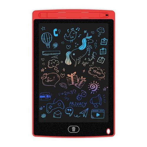 Ardoise Tablette Électronique - Écran LCD Numérique - 12 Avec Stylet - Rouge