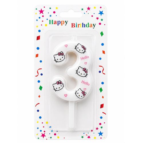 Bougie d'anniversaire Hello Kitty (2 ans, 3ans et 8ans) – Décoration de gâteau