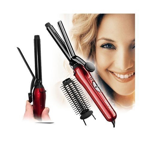 Lisseur GM - 2906 Brosse Electrique De Cheveux 2 En 1 GM-2906 - Rouge/Noir