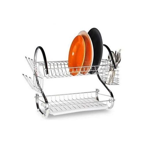 Range Vaisselles à 2 Couches Égouttoir à Vaisselles - Argent