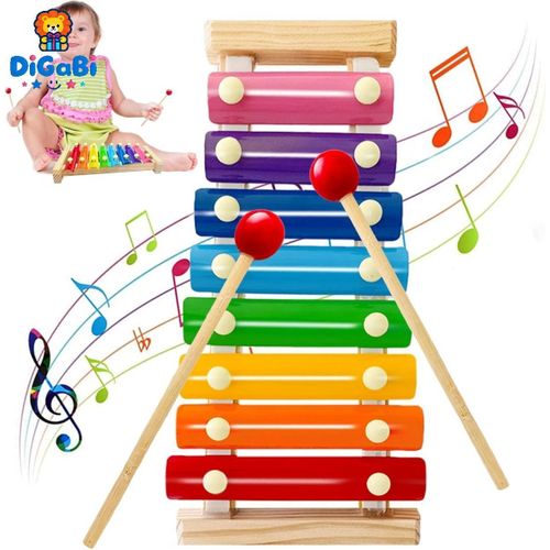 Colorful Accordion Educational Smart Colorful Accordion Wooden Hand Percussion Children's Xylophone Wooden Educational Toy