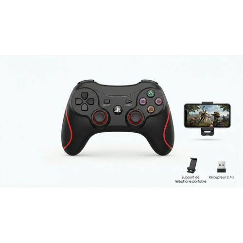 Manette de jeu Bluetooth V8 avec support téléphone