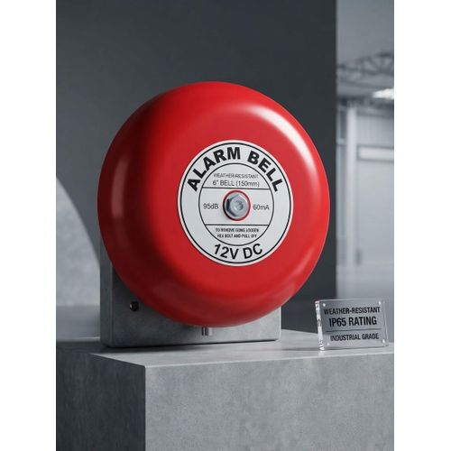 Alarme Incendie / Sonnette d'Alarme Industrielle 6 (150 mm) - 12VDC - 95 dB