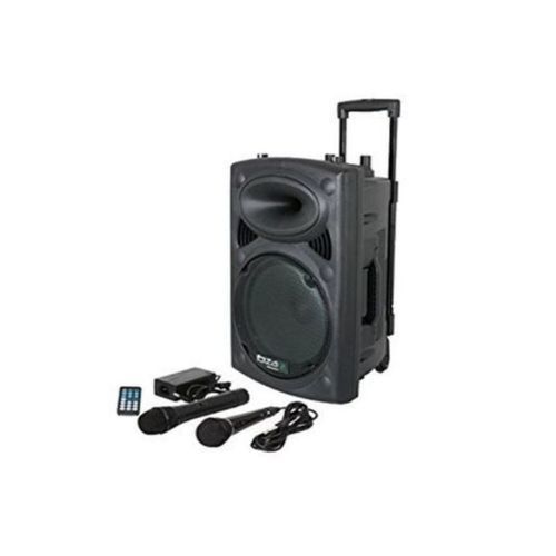 Leader Enceinte Sono Portable + 2 Micros + 1 Télécommande + 1 Chargeur - Noir